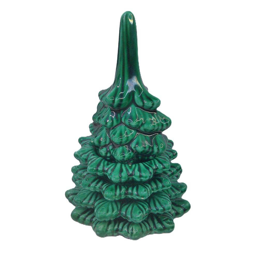 Vintage Ceramic Christmas Tree Ashtray Stacking Set Mid Century Modern READ